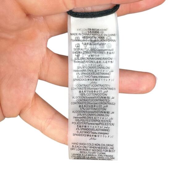 BCBGMaxazria NEW Maygan Navy Blue Multi Combo Patchwork Long Sleeve Top - Picture 14 of 14